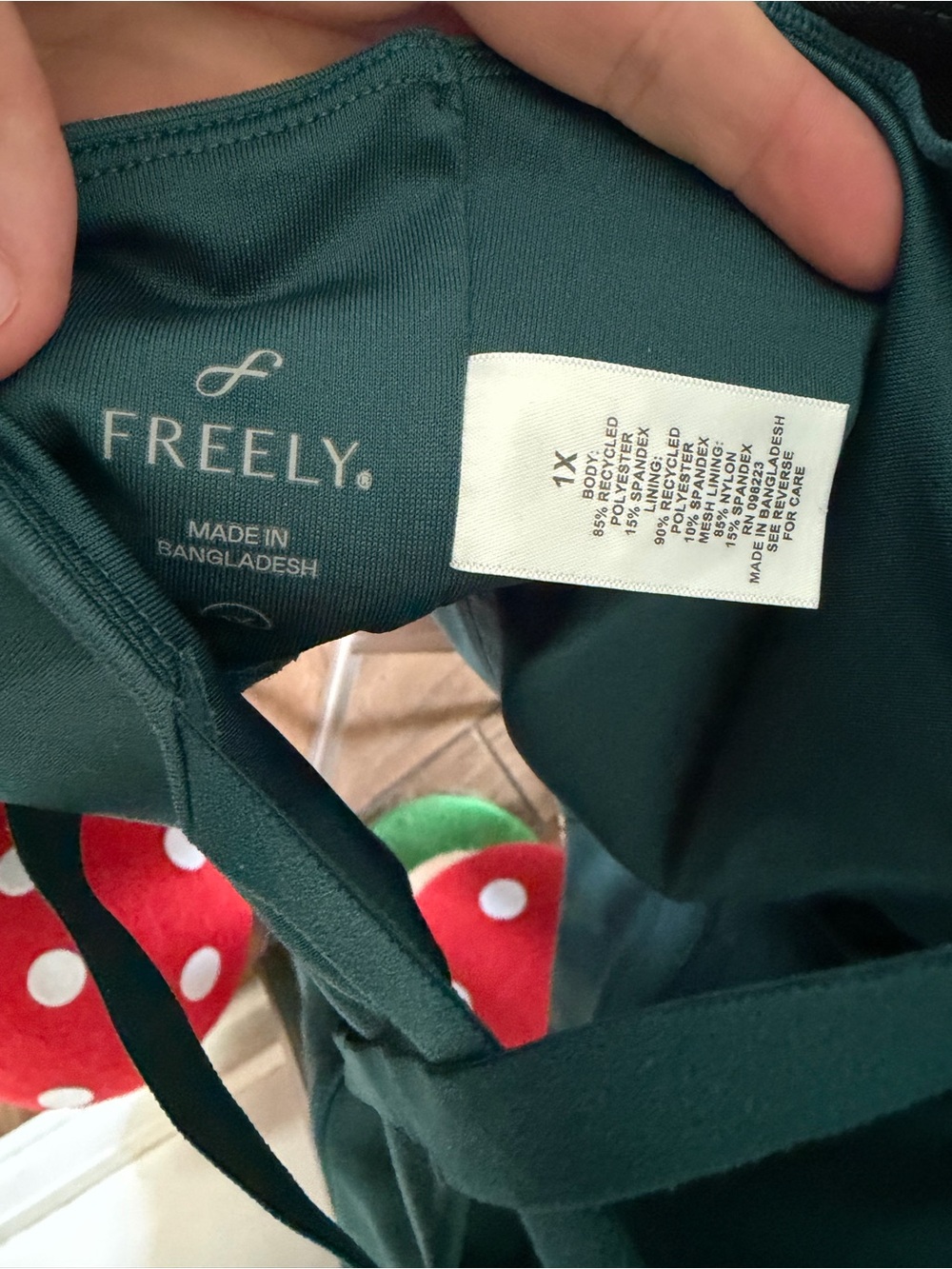Freely Dark Teal Strappy Sports Bra Athletic Workout 1x - Picture 3 of 3